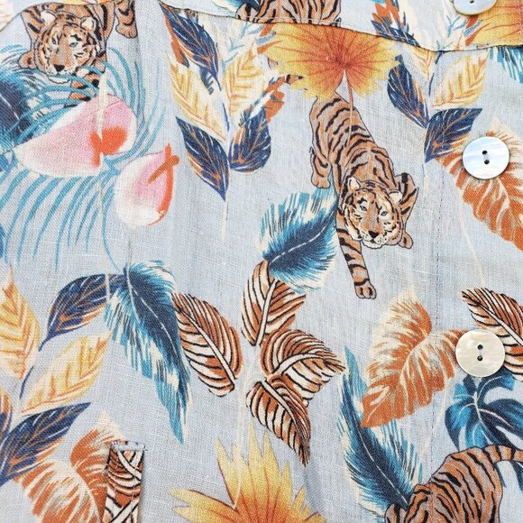 5/$100 SALE - Ei8ht Dreams Michelle Tiger Print Linen Dress - Picture 6 of 8